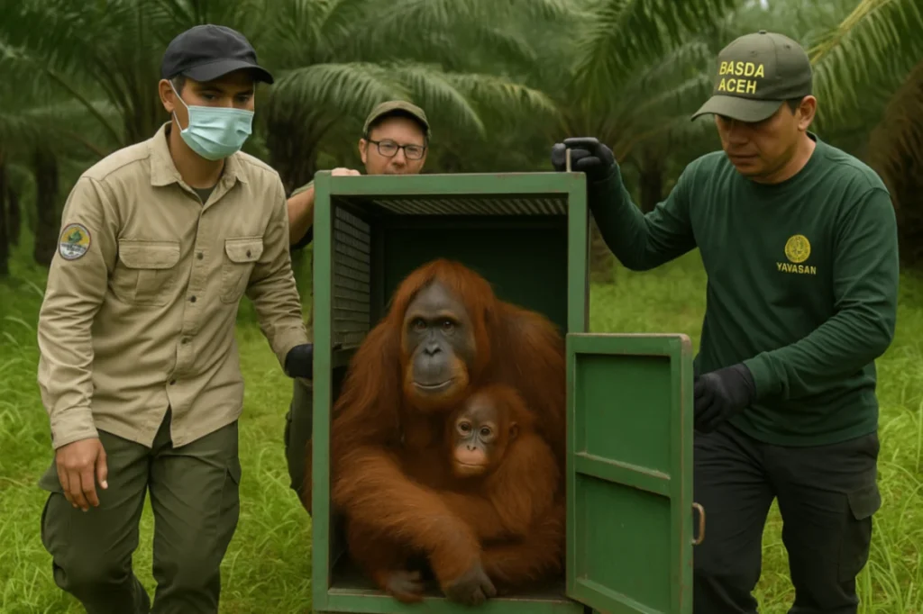 BKSDA Aceh Translokasi Orang Utan Terisolir di Kebun Warga, Upaya Pelestarian Satwa Dilindungi