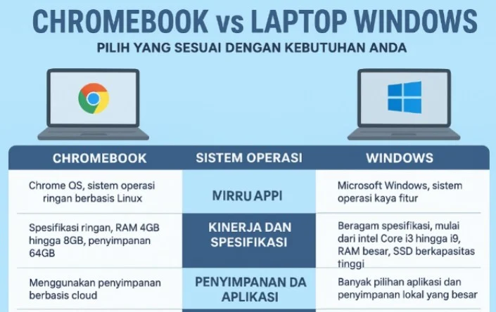 Chromebook vs Windows: Pilih yang Sesuai Kebutuhan Anda