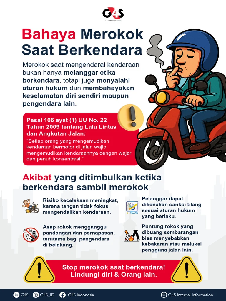 Dampak Merokok Saat Berkendara Terhadap Pengguna Jalan Lain