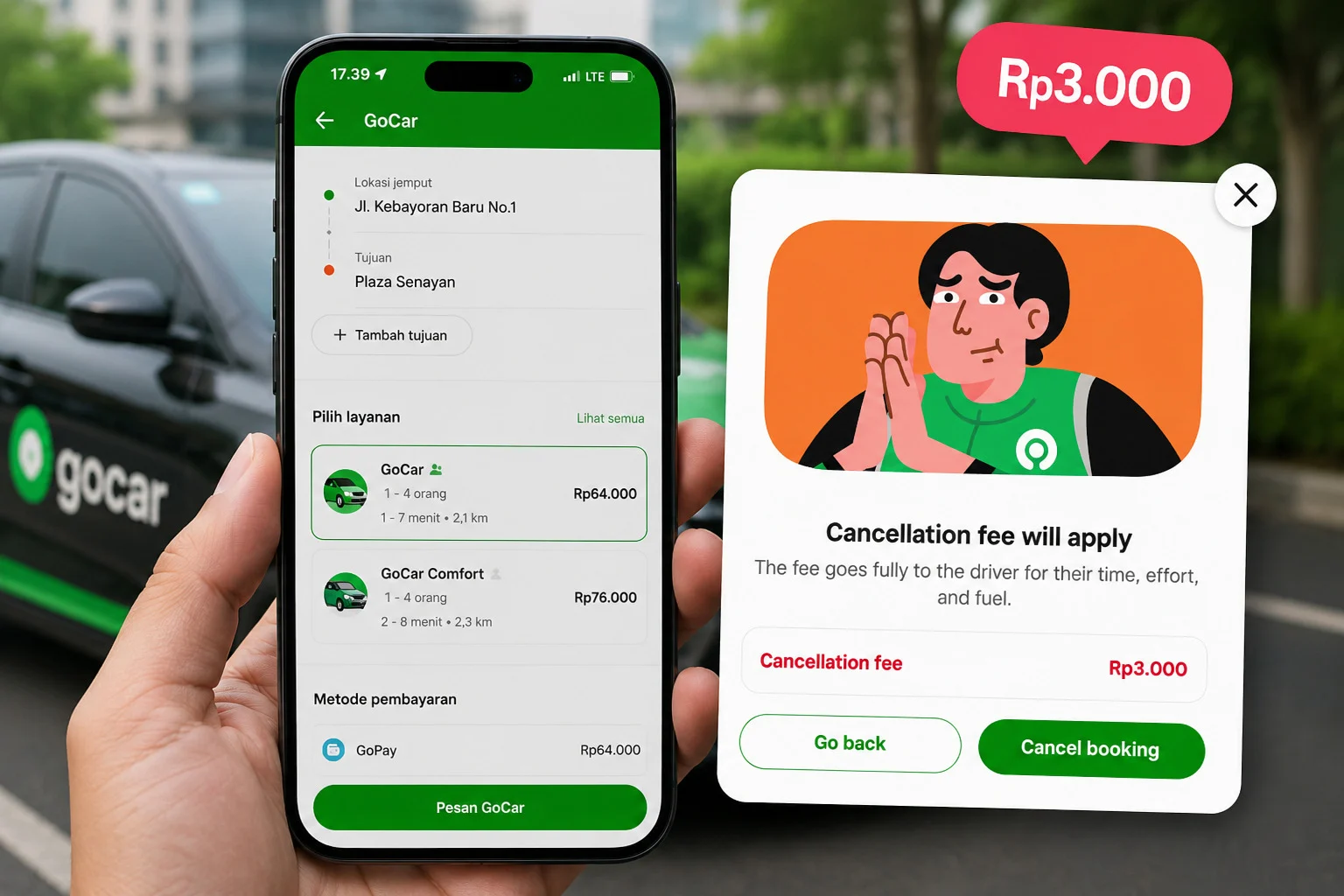 Gojek Terapkan Biaya Pembatalan GoCar Rp3.000, Ini Syaratnya