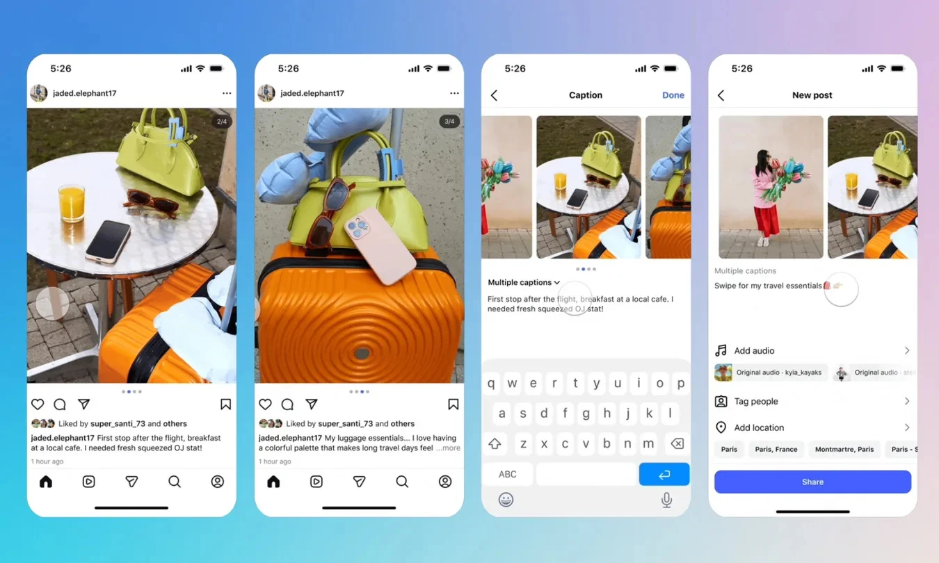Instagram Punya Fitur Baru di Indonesia, Satu Carousel Kini Bisa 20 Caption Berbeda: Inovasi Terbaru untuk Pengalaman Pengguna