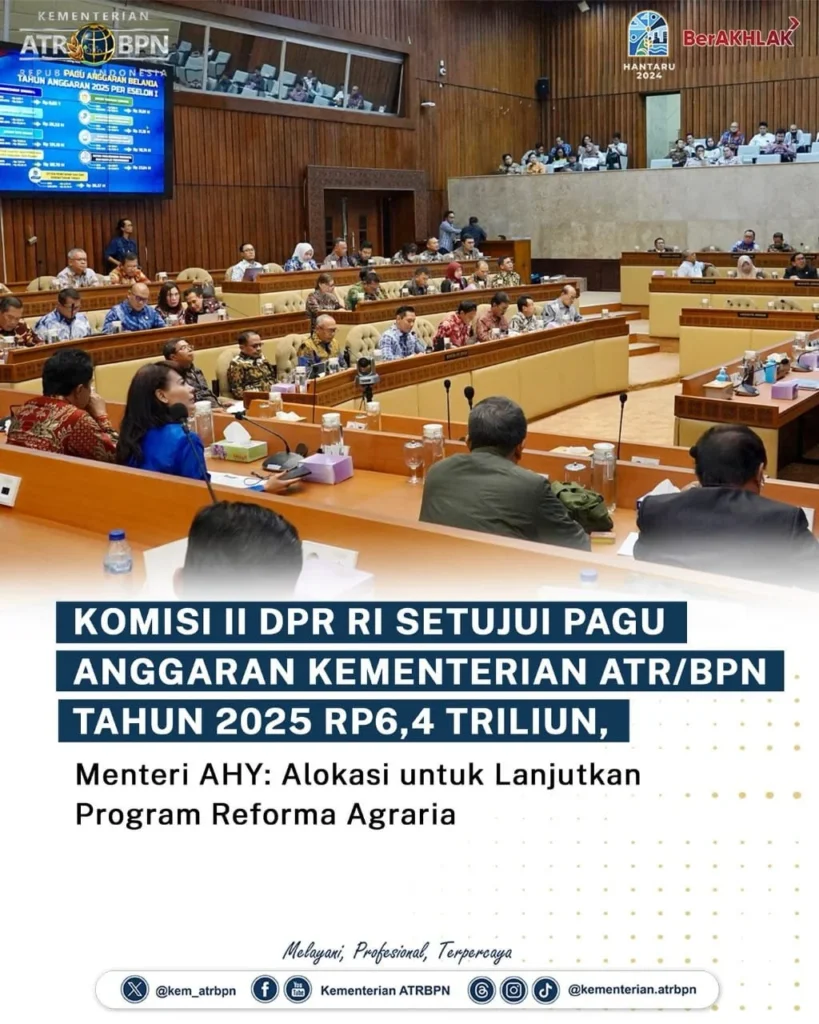 Komisi II DPR Dukung Usulan Tambahan Anggaran ATR BPN Rp3,23 Triliun untuk Program Prioritas
