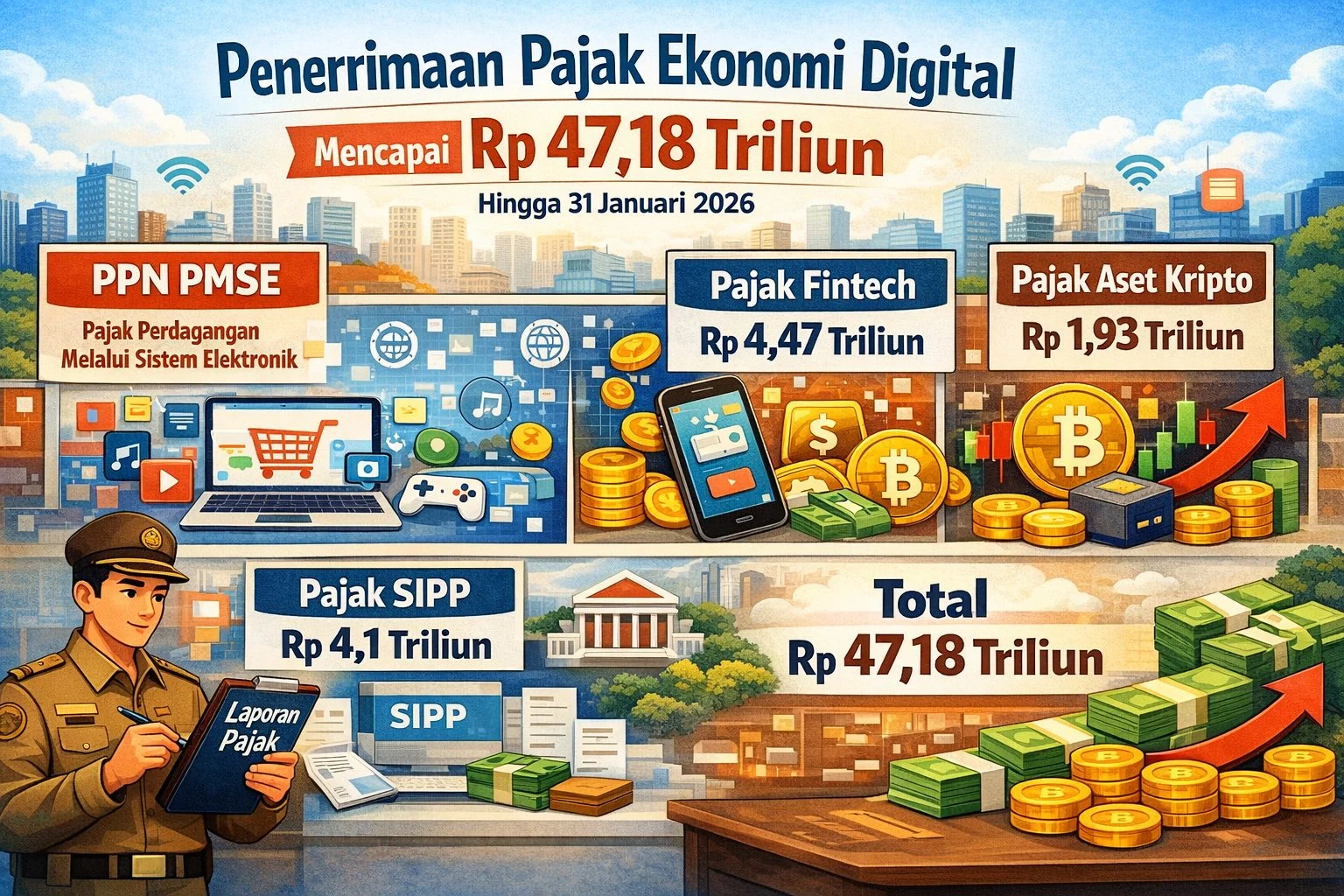Penerimaan Pajak Tinggi Mei 2026 Tembus Rp834 Triliun