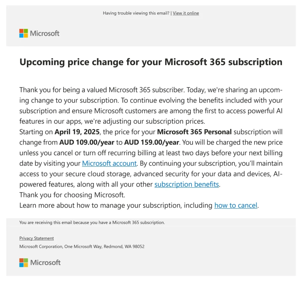 Penyelidikan Italia Terhadap Microsoft Terkait Kenaikan Harga 365
