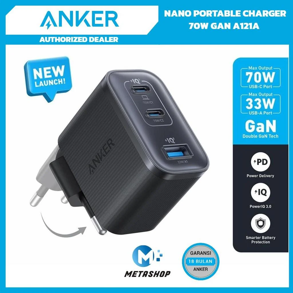 Anker Nano 70W Double-GaN A121A Resmi Hadir di Indonesia