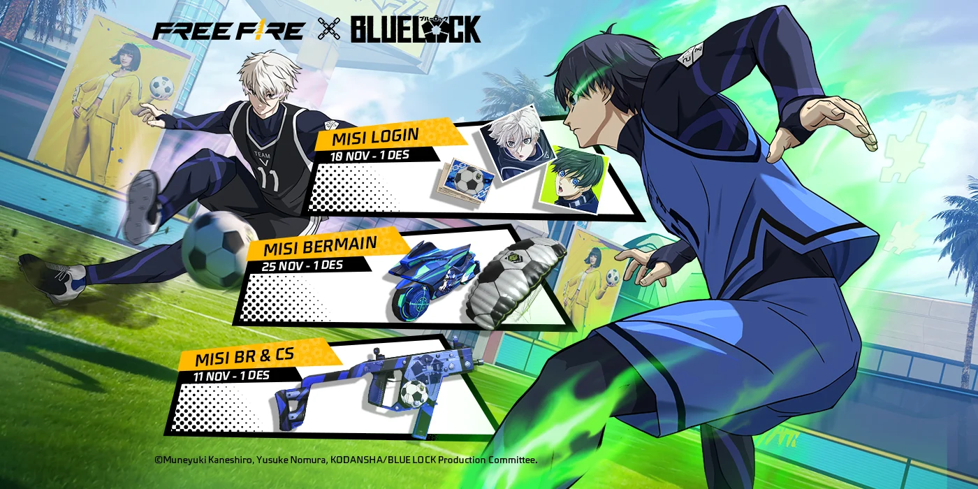 Free Fire x Blue Lock Chapter 2 Rin Itoshi Hadir Bawa Semangat Ego