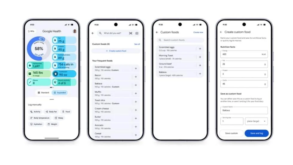 Google Health App 5 04 Custom Foods Quick Logging Macros