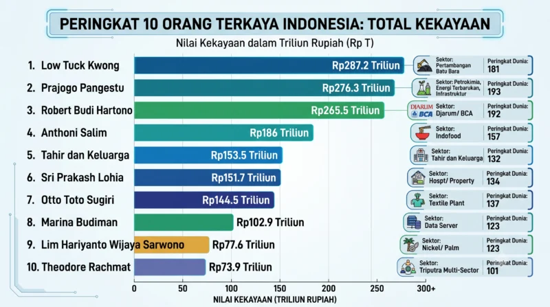 List Orang Terkaya di Indonesia 2026 Bos Data Center Kuasai 10 Besar