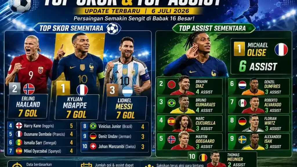 Persaingan Ketat Top Skor Piala Dunia 2026: Messi, Mbappe, Haaland, dan Kane