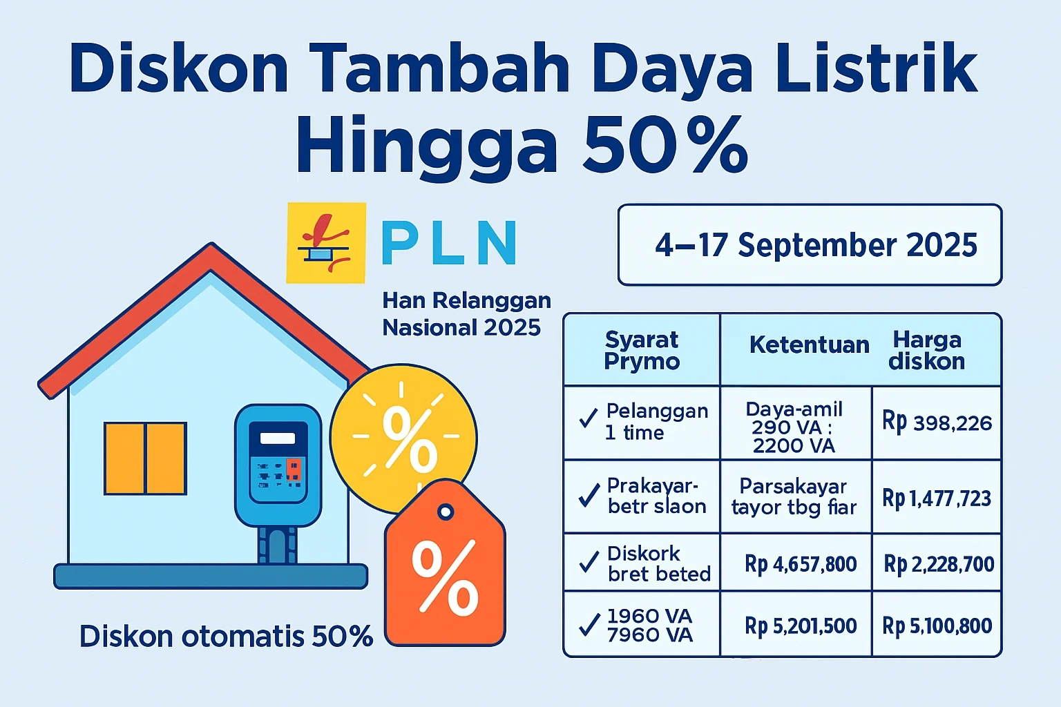 Promo Cara Dapat Diskon Tambah Daya PLN 50 Persen Lewat PLN Mobile