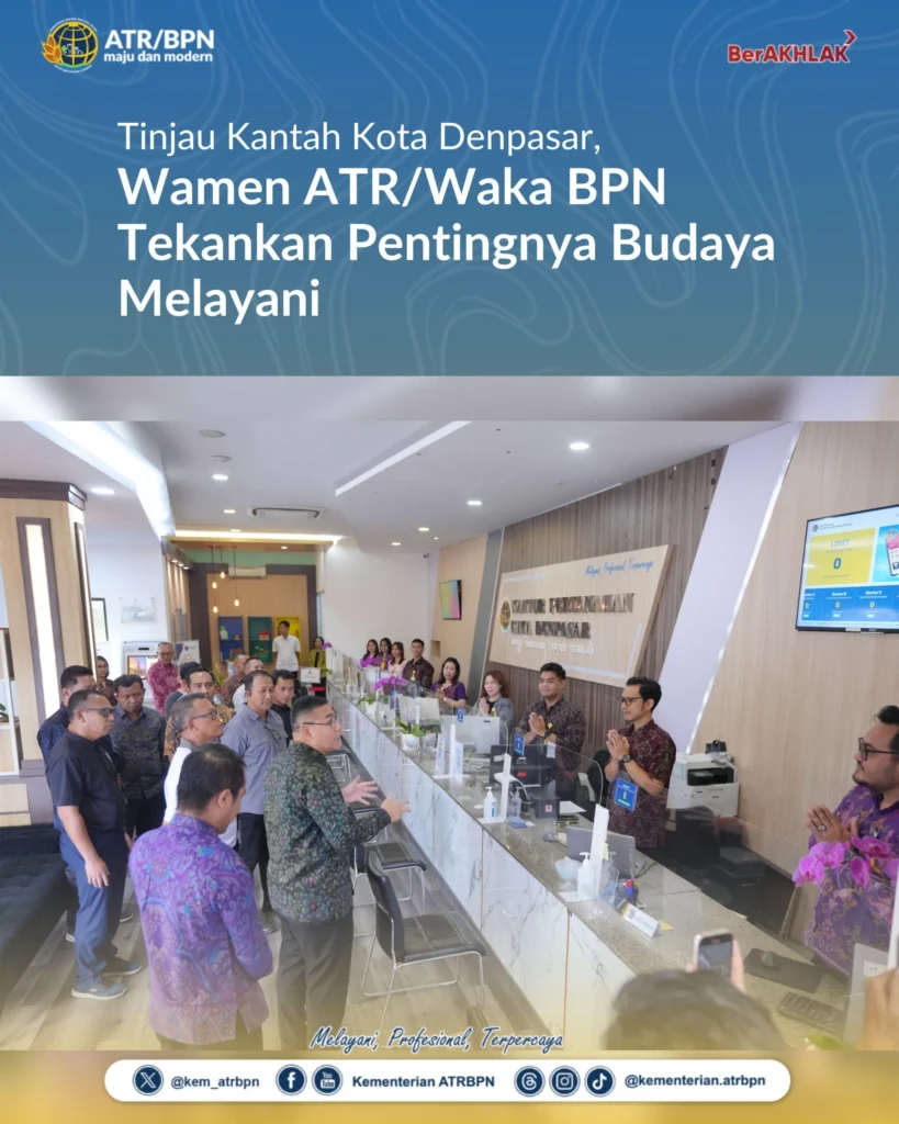 Wamen ATR BPN Tinjau Pelayanan Loket Kantah di Lampung